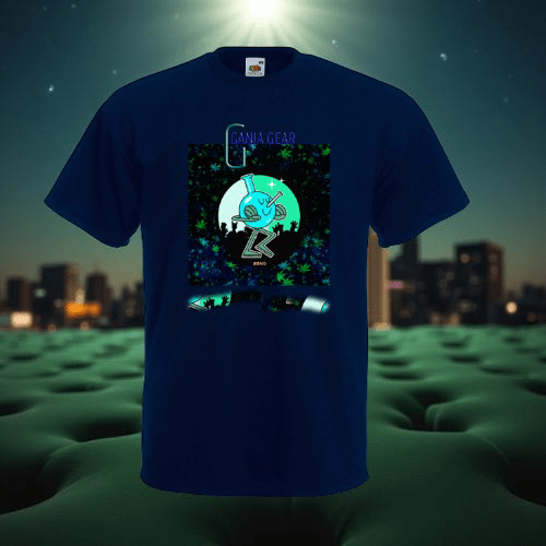 Navy blaues T-Shirt mit Bong Anime Figur