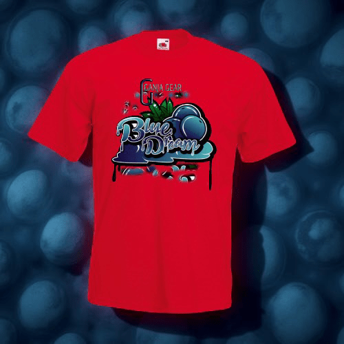 Rotes T-Shirt mit Blaubeeren