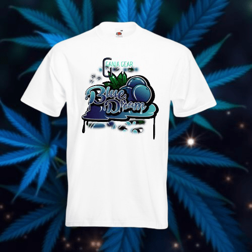 Weißes T-Shirt mit Blaubeeren