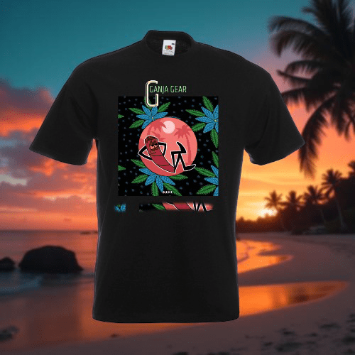 Schwarzes T-Shirt mit Blunt Anime Figur