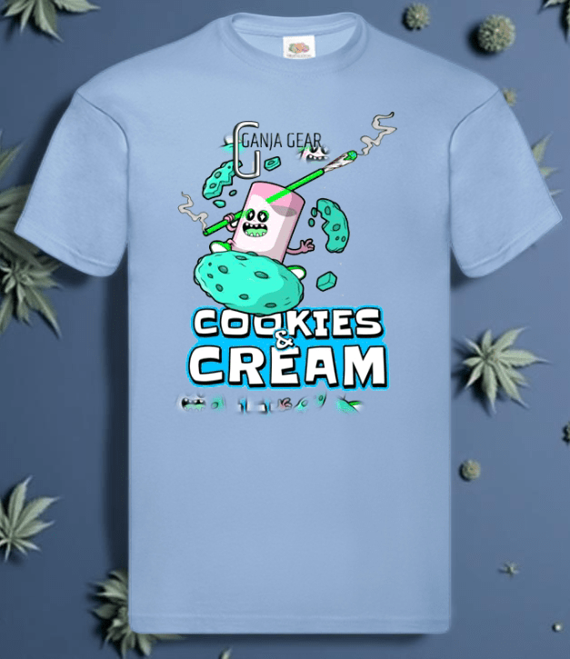 HellblauesT-Shirt mit Cookies& Cream Aufschrift